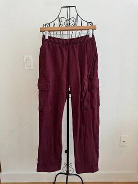 Aritzia Cozy Sweatfleece Mega Cargo™ Sweatpant Sumac Burgundy